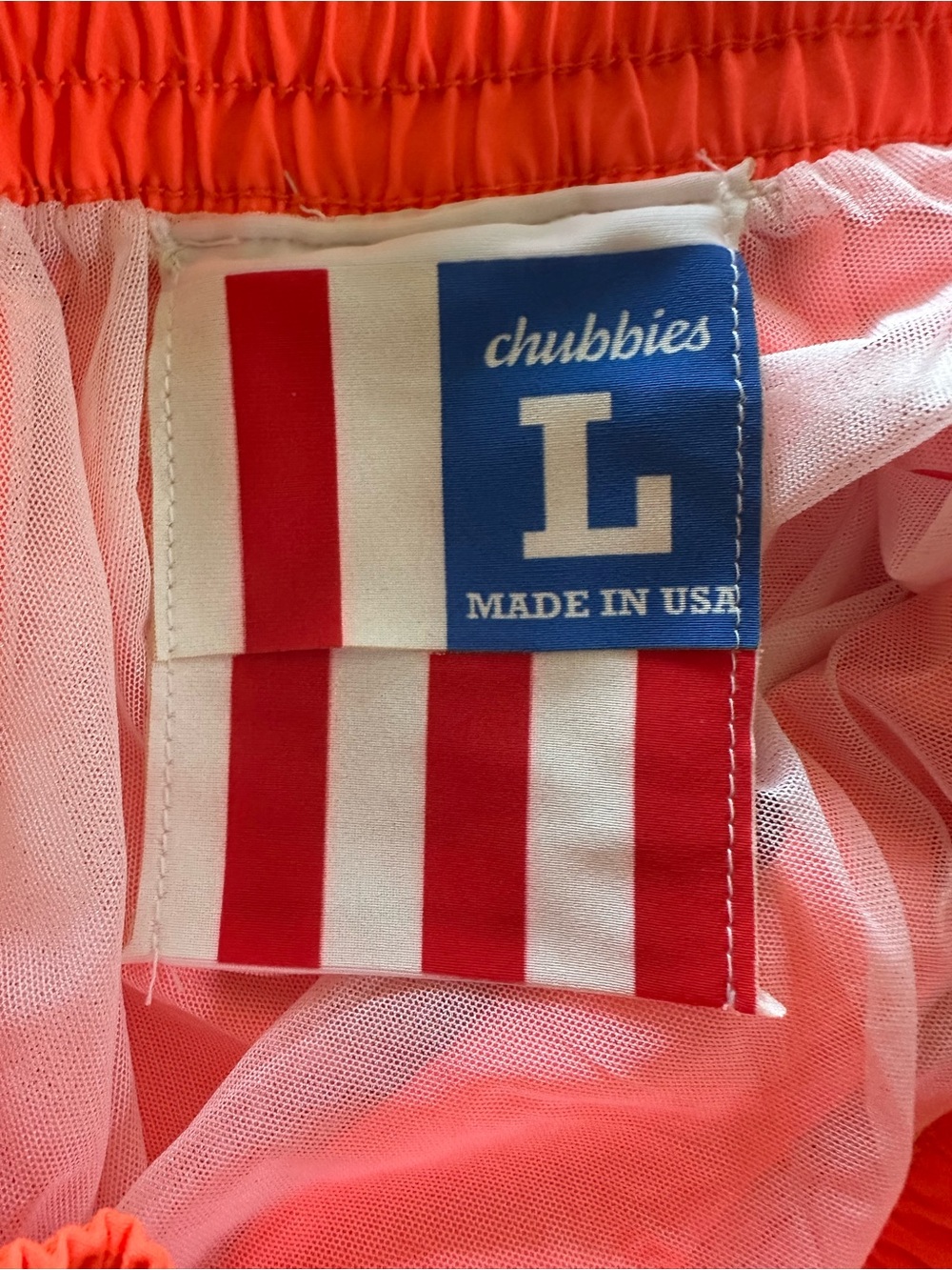 Men’s chubbies Coral Swim Trunks with Teal Accent - Picture 3 of 4